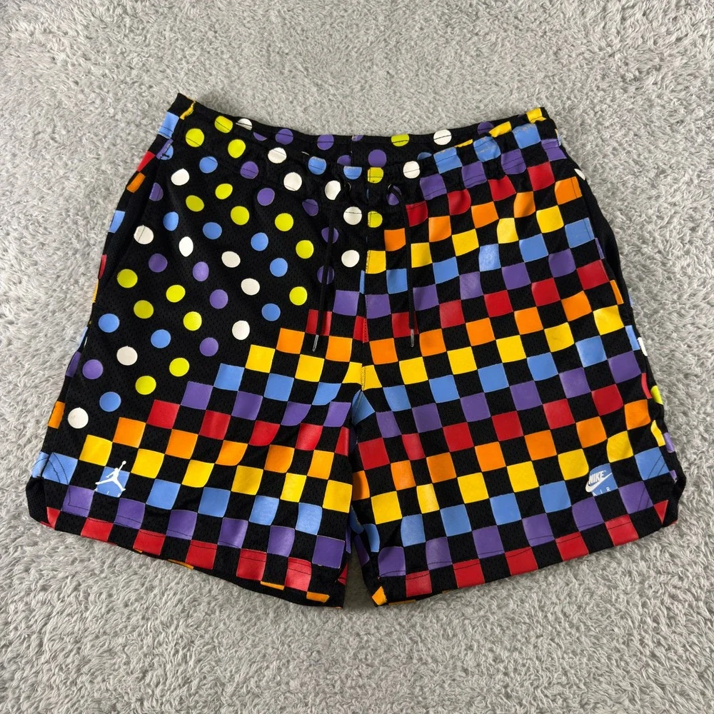 VTG Jordan Nike Air Mens‎ Mesh Basketball Shorts Multi-Color Polka Dot M